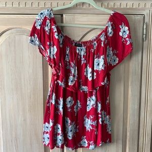 Torrid size 1 Pink Floral Off the shoulder blouse